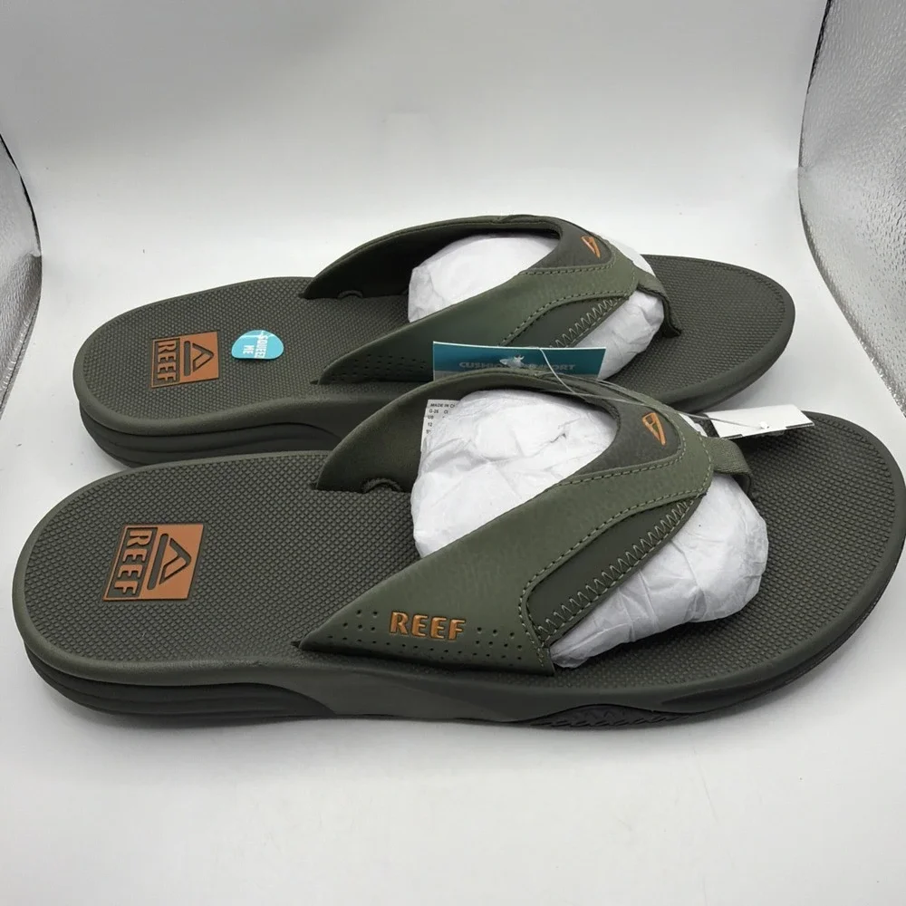 Reef Mens Cushion Fanning Flip Flops Water Friendly Comfort Beach Sandal Size12